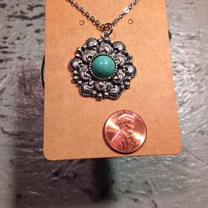 Flower with Turquoise Necklace